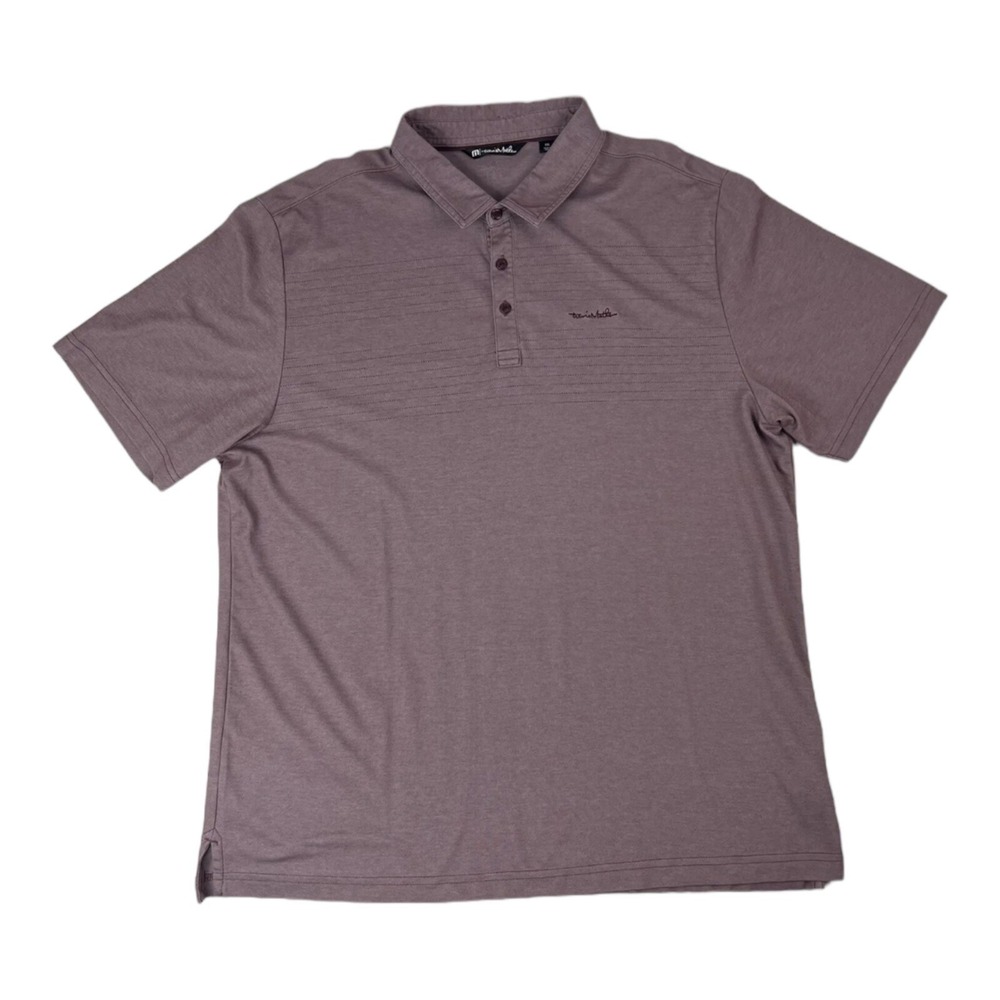 Travis Mathew Maroon S/S Embroidered‎ Pima Cotton/Polyester Golf Polo Size 2XL